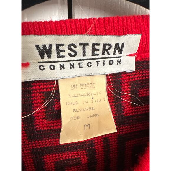 Vintage‎ Western Connection Geometric Print Cardigan Made in Italy Medium - Picture 2 of 5